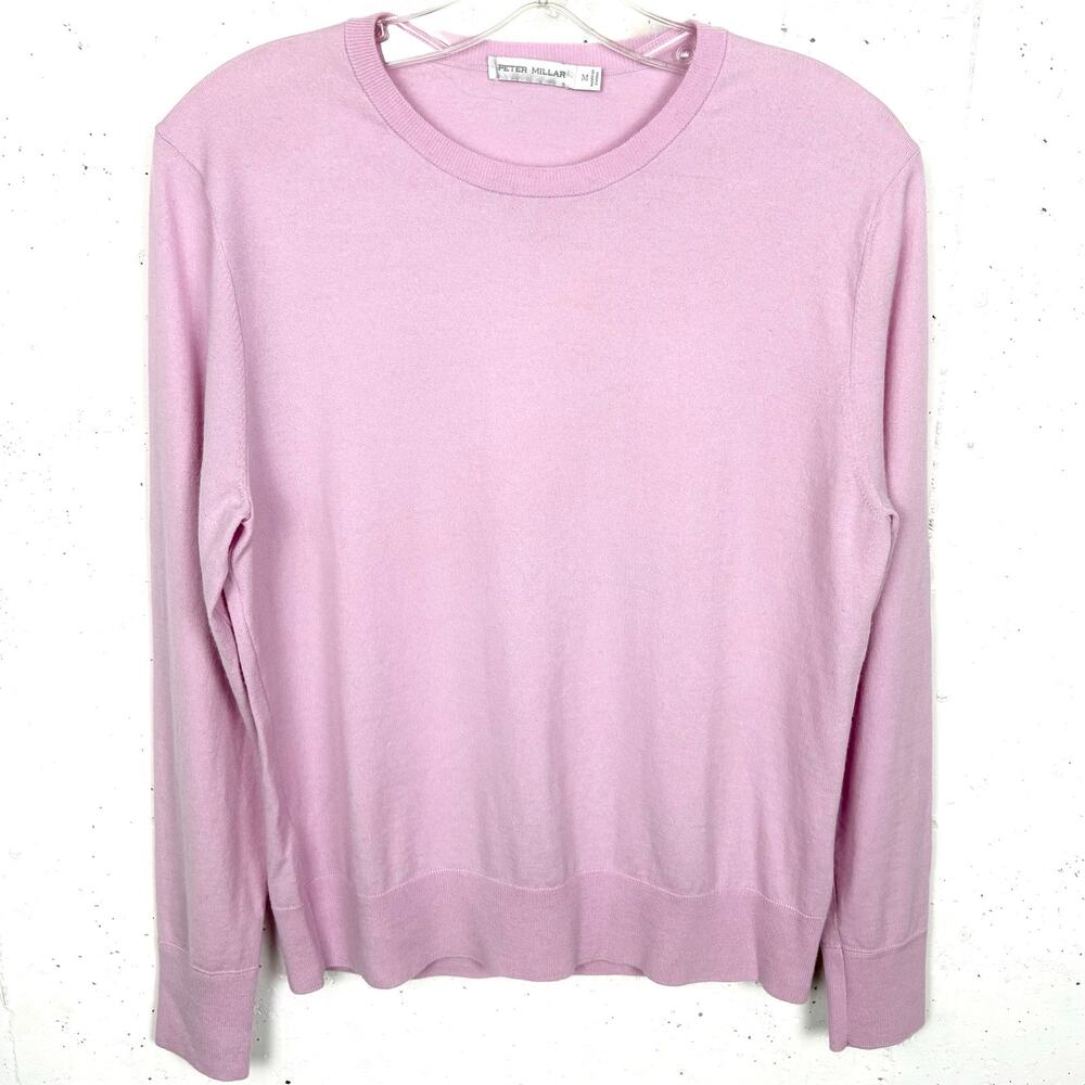 Peter Millar Excursionist Flex Crew Merino Wool Blend Sweet Pea Pastel Medium